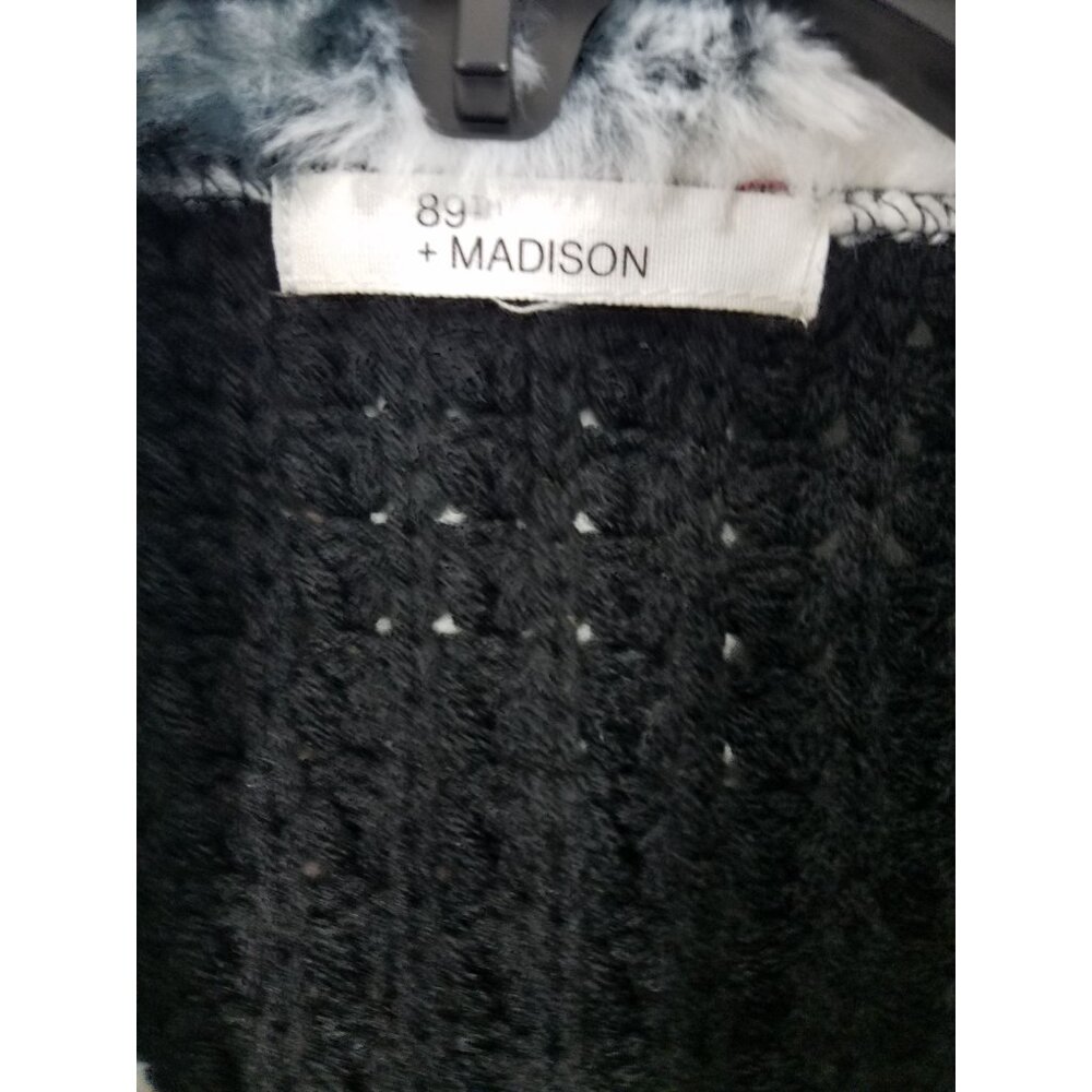 89&Madison Zebra Print Faux Fur Vest Black White Medium - Picture 5 of 8
